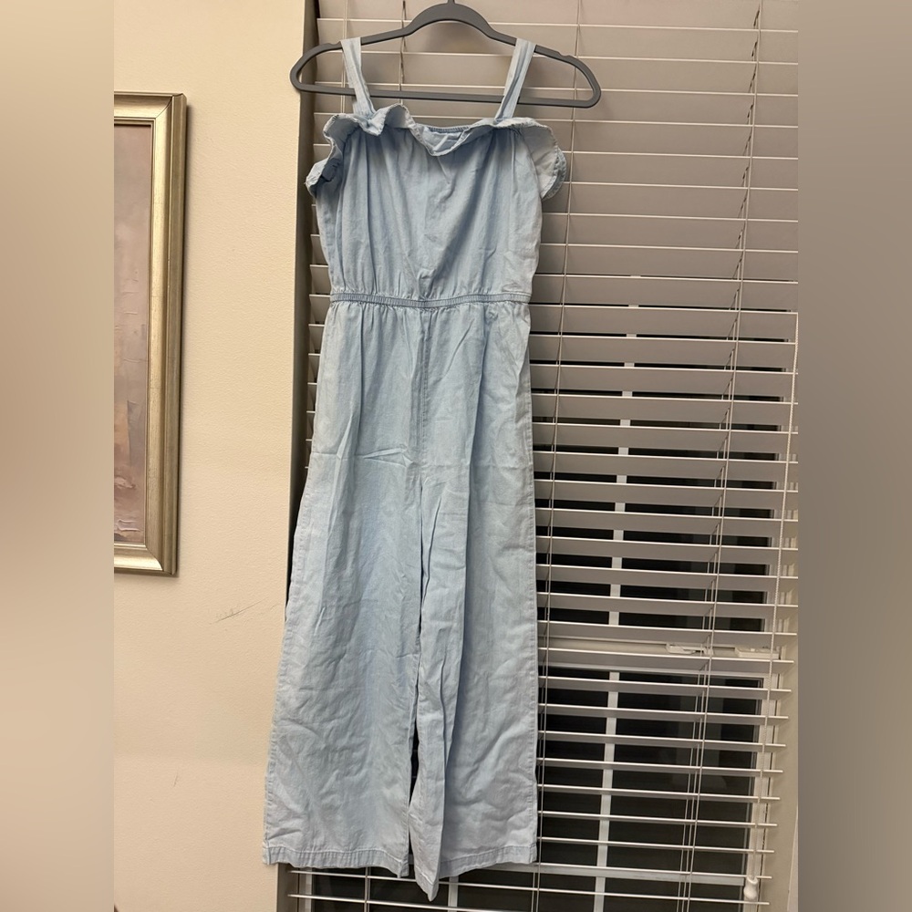 Copper Key girls chambray romper pantsuit